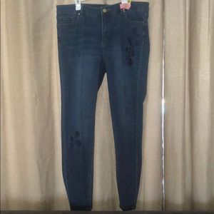 Anne Klein Embroidered Jeans